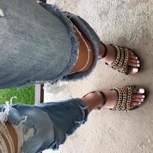 Black Velvety Sandals